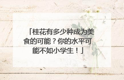 桂花有多少种成为美食的可能？你的水平可能不如小学生！