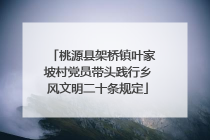 桃源县架桥镇叶家坡村党员带头践行乡风文明二十条规定