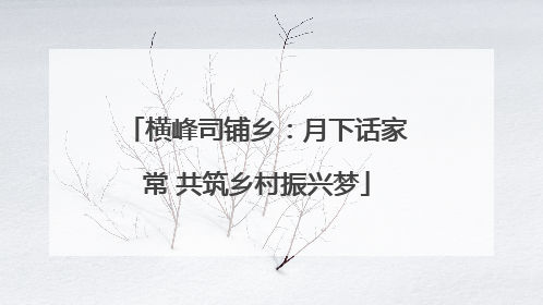 横峰司铺乡：月下话家常 共筑乡村振兴梦