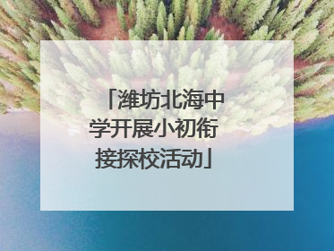 潍坊北海中学开展小初衔接探校活动