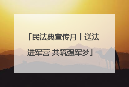 民法典宣传月丨送法进军营 共筑强军梦