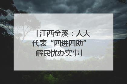 江西金溪：人大代表“四进四助”解民忧办实事