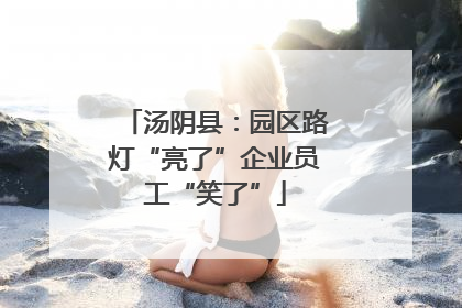 汤阴县：园区路灯“亮了”企业员工“笑了”