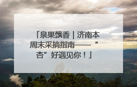 泉果飘香｜济南本周末采摘指南——“杏”好遇见你！