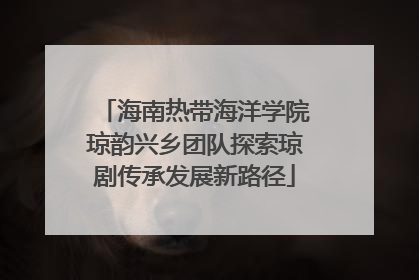 海南热带海洋学院琼韵兴乡团队探索琼剧传承发展新路径