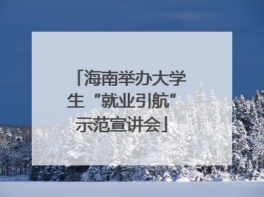 海南举办大学生“就业引航”示范宣讲会