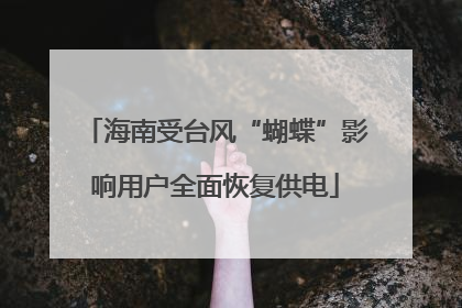 海南受台风“蝴蝶”影响用户全面恢复供电