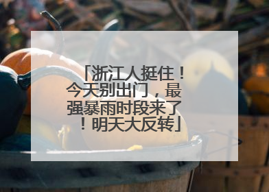 浙江人挺住！今天别出门，最强暴雨时段来了！明天大反转