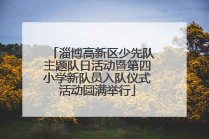淄博高新区少先队主题队日活动暨第四小学新队员入队仪式活动圆满举行