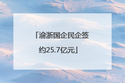 渝浙国企民企签约25.7亿元