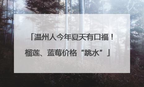 温州人今年夏天有口福！榴莲、蓝莓价格“跳水”