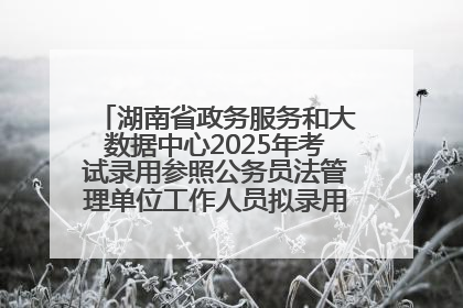 湖南省政务服务和大数据中心2025年考试录用参照公务员法管理单位工作人员拟录用人员名单公示
