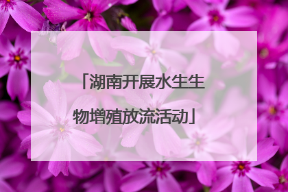 湖南开展水生生物增殖放流活动