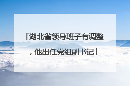 湖北省领导班子有调整，他出任党组副书记