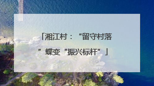 湘江村：“留守村落”蝶变“振兴标杆”