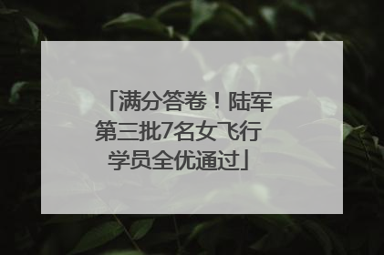 满分答卷！陆军第三批7名女飞行学员全优通过