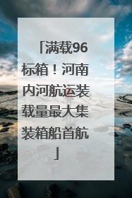 满载96标箱！河南内河航运装载量最大集装箱船首航