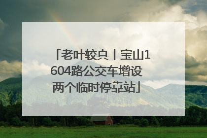 老叶较真丨宝山1604路公交车增设两个临时停靠站