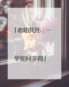 老幼共托：一举如何多得