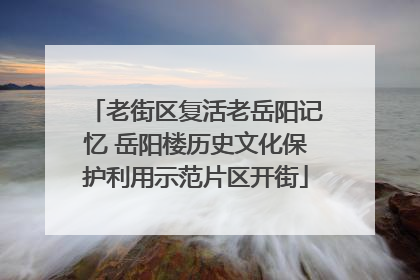 老街区复活老岳阳记忆 岳阳楼历史文化保护利用示范片区开街