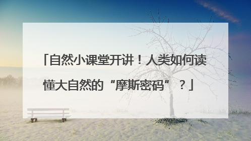 自然小课堂开讲！人类如何读懂大自然的“摩斯密码”？