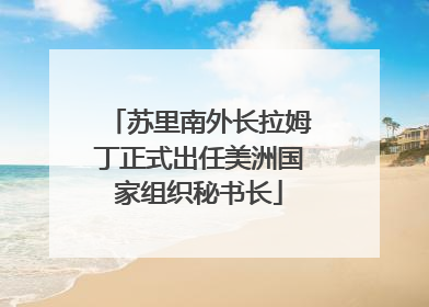 苏里南外长拉姆丁正式出任美洲国家组织秘书长