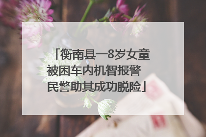 衡南县一8岁女童被困车内机智报警 民警助其成功脱险