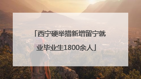 西宁硬举措新增留宁就业毕业生1800余人