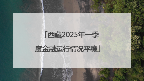 西藏2025年一季度金融运行情况平稳