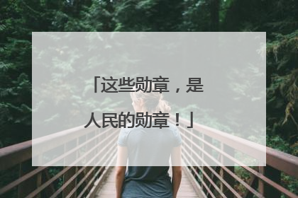这些勋章，是人民的勋章！