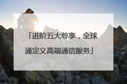 进阶五大尊享，全球通定义高端通信服务