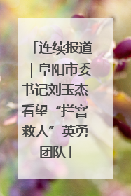 连续报道｜阜阳市委书记刘玉杰看望“拦窨救人”英勇团队