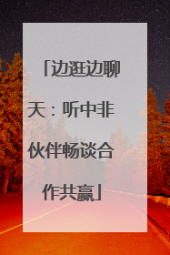 边逛边聊天：听中非伙伴畅谈合作共赢