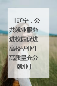 辽宁：公共就业服务进校园促进高校毕业生高质量充分就业