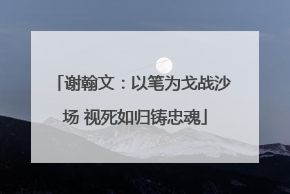 谢翰文：以笔为戈战沙场 视死如归铸忠魂