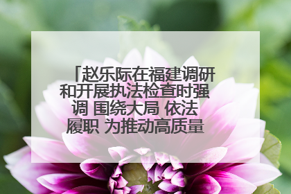 赵乐际在福建调研和开展执法检查时强调 围绕大局 依法履职 为推动高质量发展作出人大贡献