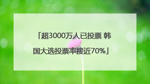 超3000万人已投票 韩国大选投票率接近70%