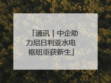 通讯｜中企助力尼日利亚水电枢纽重获新生