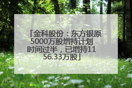 金科股份：东方银原5000万股增持计划时间过半，已增持1156.33万股