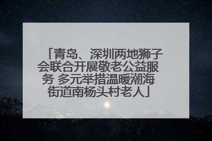 青岛、深圳两地狮子会联合开展敬老公益服务 多元举措温暖潮海街道南杨头村老人