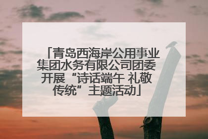 青岛西海岸公用事业集团水务有限公司团委开展“诗话端午 礼敬传统”主题活动