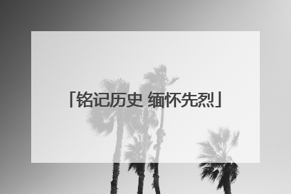铭记历史 缅怀先烈