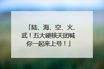 陆、海、空、火、武！五大硬核天团喊你一起来上号！