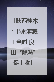 陕西神木：节水灌溉正当时 良田“解渴”促丰收
