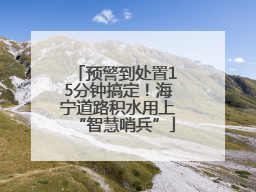 预警到处置15分钟搞定！海宁道路积水用上“智慧哨兵”