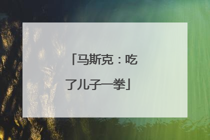 马斯克：吃了儿子一拳