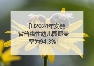 ﻿2024年安徽省普惠性幼儿园覆盖率为94.3%