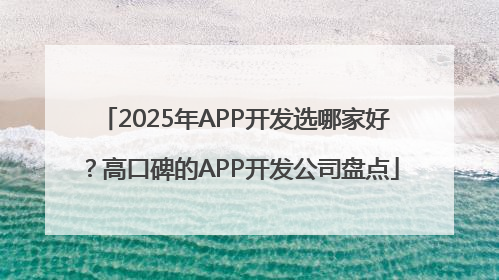 2025年APP开发选哪家好？高口碑的APP开发公司盘点