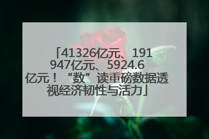 41326亿元、191947亿元、5924.6亿元！“数”读重磅数据透视经济韧性与活力