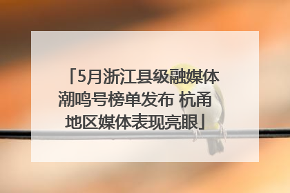 5月浙江县级融媒体潮鸣号榜单发布 杭甬地区媒体表现亮眼